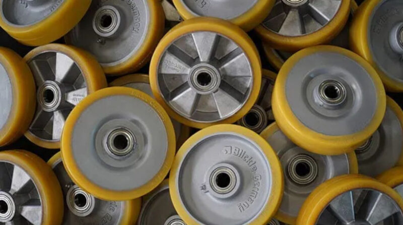 Ứng dụng của bánh xe PU trong công nghiệp 4 Bánh xe PU được chế tạo từ vật liệu Polyurethane với nhiều ưu điểm vượt trội