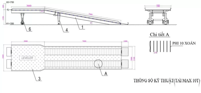 Tải Bản Vẽ Cầu Dẫn Xe Nâng Lên Container Chi Tiết 6 Cầu Công NTK thiết kế bản vẽ cầu dẫn theo yêu cầu của khách hàng